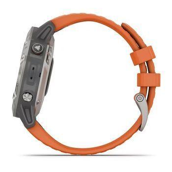 Спортивний годинник Garmin Fenix 6 Pro Sapphire Titanium with Ember Orange Band 010-02158-14 — фото 3