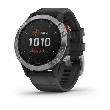 Спортивний годинник Garmin Fenix 6 Solar Silver Black Band 010-02410-00