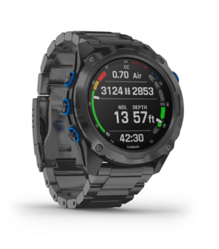 Годинник-навігатор для дайвінгу Garmin Descent Mk2i титановий з DLC-покриттям та чорним титановим ремінцем + датчик T1 010-02132-12 — фото 2
