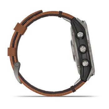 Спортивний годинник Garmin Fenix 7 Sapphire Solar Titanium з коричневим шкіряним ремінцем 010-02540-31 — фото 10