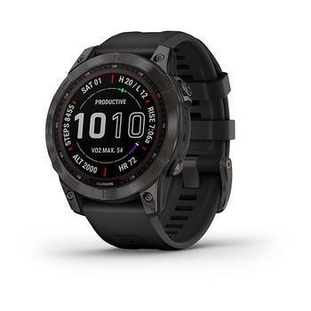 Спортивний годинник Garmin Fenix 7 Sapphire Solar Black DLC Titanium з чорним ремінцем 010-02540-35