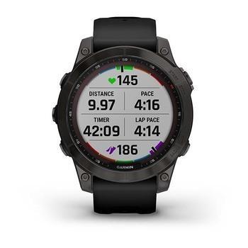 Спортивний годинник Garmin Fenix 7 Sapphire Solar Carbon Grey DLC Titanium з чорним ремінцем 010-02540-21 — фото 7