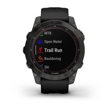 Спортивний годинник Garmin Fenix 7 Sapphire Solar Carbon Grey DLC Titanium з чорним ремінцем 010-02540-21 — фото 3