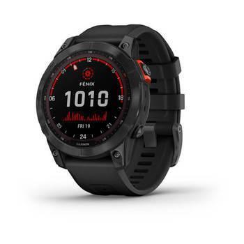 Спортивний годинник Garmin Fenix 7 Solar Slate Grey Black з чорним ремінцем 010-02540-11
