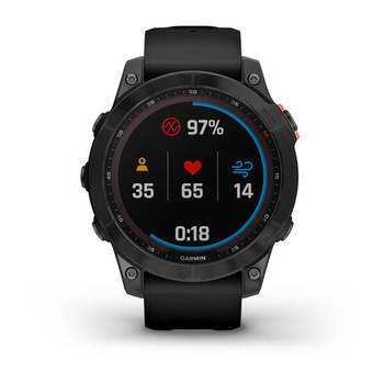 Спортивний годинник Garmin Fenix 7 Solar Slate Grey Black з чорним ремінцем 010-02540-11 — фото 7