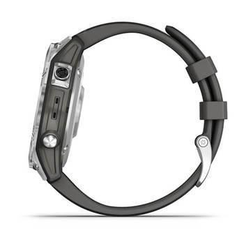 Спортивний годинник Garmin Fenix 7 Silver with Graphite з силіконовим ремінцем 010-02540-01 — фото 7