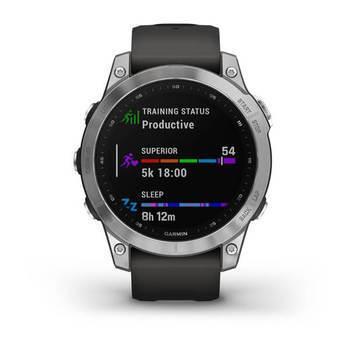 Спортивний годинник Garmin Fenix 7 Silver with Graphite з силіконовим ремінцем 010-02540-01 — фото 3