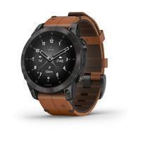 Спортивний годинник Garmin Epix Gen 2 Sapphire Black Titanium з коричневим шкіряним ремінцем 010-02582-30