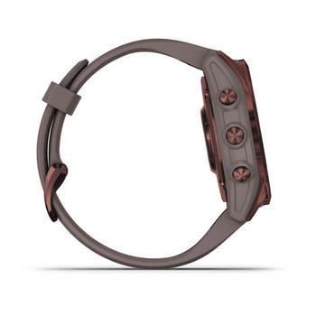 Спортивний годинник Garmin Fenix 7S Sapphire Solar Dark Bronze Titanium зі сланцево-сірим силіконовим ремінцем 010-02539-29 — фото 7