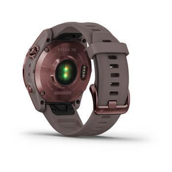 Спортивний годинник Garmin Fenix 7S Sapphire Solar Dark Bronze Titanium зі сланцево-сірим силіконовим ремінцем 010-02539-29 — фото 6