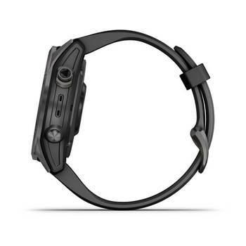 Спортивний годинник Garmin Fenix 7S Sapphire Solar Carbon Grey DLC Titanium з силіконовим ремінцем 010-02539-25 — фото 9