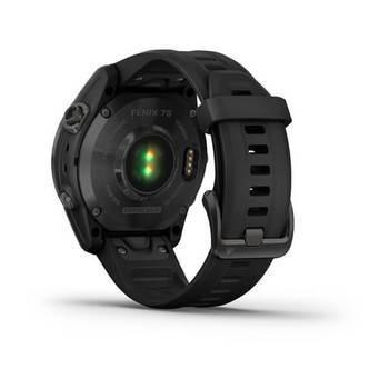 Спортивний годинник Garmin Fenix 7S Sapphire Solar Carbon Grey DLC Titanium з силіконовим ремінцем 010-02539-25 — фото 8