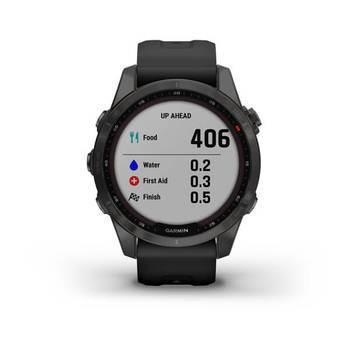 Спортивний годинник Garmin Fenix 7S Sapphire Solar Carbon Grey DLC Titanium з силіконовим ремінцем 010-02539-25 — фото 11