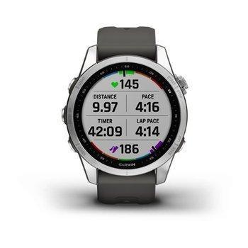 Спортивний годинник Garmin Fenix 7S Silver with Graphite з силіконовим ремінцем 010-02539-01 — фото 10