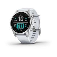 Спортивний годинник Garmin Fenix 7S Silver з білим силіконовим ремінцем 010-02539-03