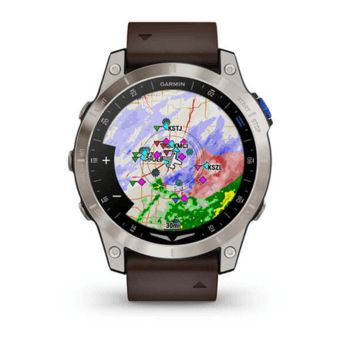 Спортивний годинник Garmin D2 Mach 1 Aviator Smartwatch with Oxford Brown Leather Band 010-02582-55 — фото 3