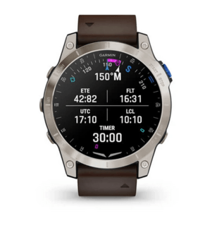 Спортивний годинник Garmin D2 Mach 1 Aviator Smartwatch with Oxford Brown Leather Band 010-02582-55 — фото 4