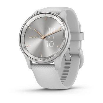 Гібридні смарт-годинник Garmin vivomove Trend Silver з силіконовим ремінцем 010-02665-03
