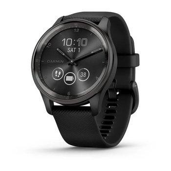 Гібридні смарт-годинник Garmin vivomove Trend Black з силіконовим ремінцем 010-02665-00 — фото 1
