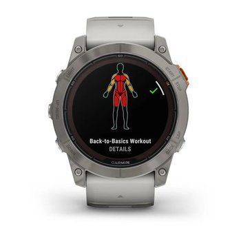 Спортивний годинник Garmin Fenix 7X Pro Sapphire Solar Titanium з сіро-помаранчевим силіконовим ремінцем 010-02778-15 — фото 7