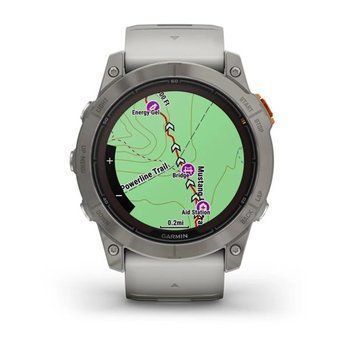 Спортивний годинник Garmin Fenix 7X Pro Sapphire Solar Titanium з сіро-помаранчевим силіконовим ремінцем 010-02778-15 — фото 3