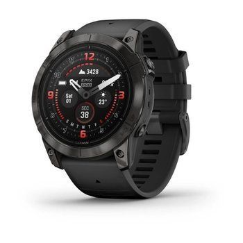 Спортивний годинник Garmin Epix Pro Gen 2 Sapphire Edition (51мм) Carbon Gray DLC Titanium з силіконовим чорним ремінцем 010-02804-01