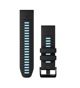 Ремінець Garmin 22mm QuickFit Black/Cirrus Blue силіконовий 010-13280-05