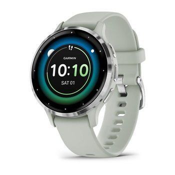 Спортивний годинник Garmin Venu 3S Sage Gray Passivated з силіконовим ремінцем 010-02785-01