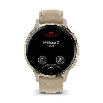 Спортивний годинник Garmin Venu 3S French Gray Soft Gold з шкіряним ремінцем 010-02785-55 — фото 4