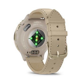 Спортивний годинник Garmin Venu 3S French Gray Soft Gold з шкіряним ремінцем 010-02785-55 — фото 8