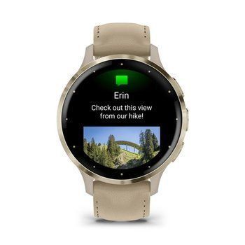 Спортивний годинник Garmin Venu 3S French Gray Soft Gold з шкіряним ремінцем 010-02785-55 — фото 9