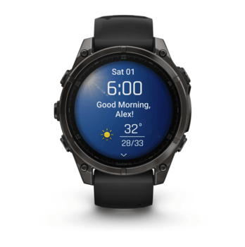 Спортивний годинник Garmin Fenix 8 Amoled 47мм Sapphire Carbon Gray Titanium з сірим силіконовим ремінцем 010-02904-21 — фото 10