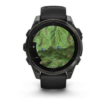 Спортивний годинник Garmin Fenix 8 Amoled 47мм Sapphire Carbon Gray Titanium з сірим силіконовим ремінцем 010-02904-21 — фото 6
