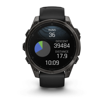 Спортивний годинник Garmin Fenix 8 Amoled 47мм Sapphire Carbon Gray Titanium з сірим силіконовим ремінцем 010-02904-21 — фото 5