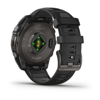 Спортивний годинник Garmin Fenix 8 Amoled 47мм Sapphire Carbon Gray Titanium з сірим силіконовим ремінцем 010-02904-21 — фото 2