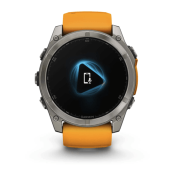 Спортивний годинник Garmin Fenix 8 Amoled 51 мм Sapphire Titanium з помаранчевим силіконовим ремінцем 010-02905-11 — фото 4