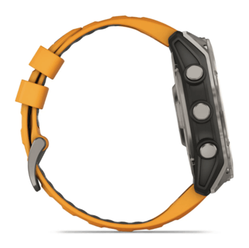 Спортивний годинник Garmin Fenix 8 Amoled 51 мм Sapphire Titanium з помаранчевим силіконовим ремінцем 010-02905-11 — фото 5