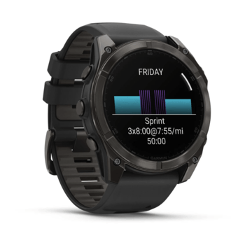 Спортивний годинник Garmin Fenix 8 Amoled 51мм Sapphire Titanium Carbon Gray з сірим силіконовим ремінцем 010-02905-21 — фото 9