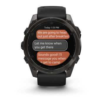 Спортивний годинник Garmin Fenix 8 Amoled 51мм Sapphire Titanium Carbon Gray з сірим силіконовим ремінцем 010-02905-21 — фото 3