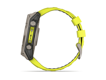 Спортивний годинник Garmin Fenix 8 Solar 47мм Sapphire Titanium з жовтим силіконовим ремінцем 010-02906-21 — фото 5