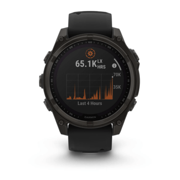Спортивний годинник Garmin Fenix 8 Solar 47мм Sapphire Carbon Gray DLC Titanium з чорним силіконовим ремінцем 010-02906-11 — фото 12