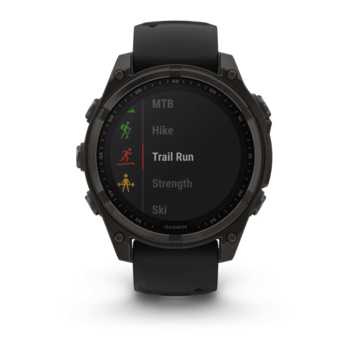 Спортивний годинник Garmin Fenix 8 Solar 51мм Sapphire Carbon Gray DLC Titanium з чорним силіконовим ремінцем 010-02907-11 — фото 7
