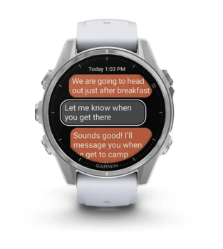 Спортивний годинник Garmin Fenix 8 Amoled 43мм Silver з білим силіконовим ремінцем 010-02903-00 — фото 3
