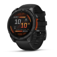 Спортивний годинник Garmin Fenix 8 Amoled 47мм Slate Gray з чорним силіконовим ремінцем 010-02904-00