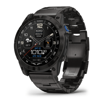 Спортивний годинник Garmin D2 Mach 1 Pro Aviator 51 мм Sapphire Carbon Gray DLC Titanium з титановим ремінцем 010-02804-81