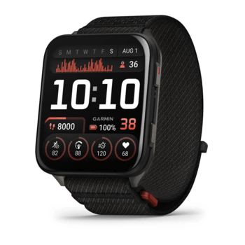 Спортивний годинник Garmin Venu X1 Black із титановим корпусом Slate та чорним нейлоновим ремінцем ComfortFit 010-02980-02