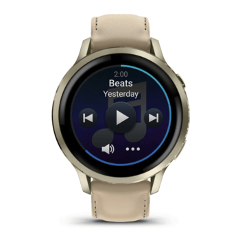 Спортивний годинник Garmin Venu 4 41мм Lunar Gold із шкіряним ремінцем 010-03013-03 — фото 7