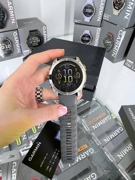 Спортивний годинник Garmin Fenix 8 Amoled 51мм Sapphire Carbon Grey з коричневим шкіряним ремінцем 010-02905-40 уцінка  — фото 6
