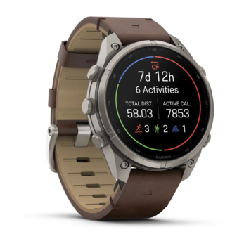 Спортивний годинник Garmin Fenix 9 Pro Amoled inReach 47 мм Titanium із шкіряним ремінцем 010-04336-41 — фото 11