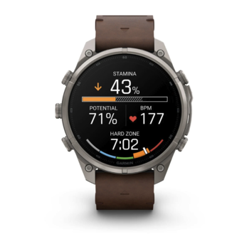 Спортивний годинник Garmin Fenix 9 Pro Amoled inReach 47 мм Titanium із шкіряним ремінцем 010-04336-41 — фото 10